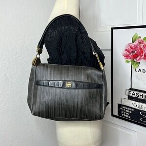 Vintage Givenchy Gray & Black Shoulder Bag